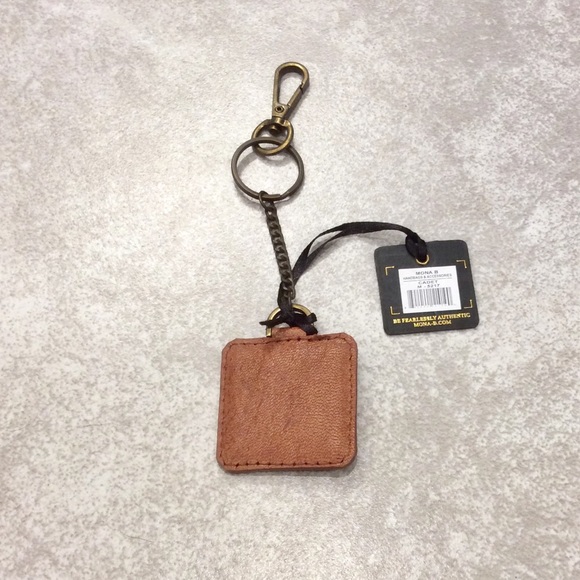 Mona B Upcycled Canvas & Leather Cadet Key Fob - Picture 2 of 3